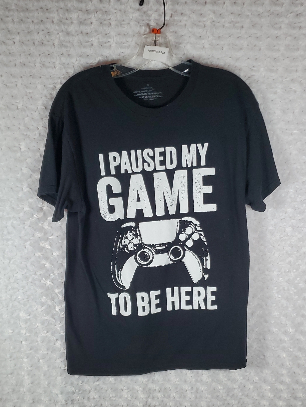 I Paused My Game Black Graphic Tee - Gaming Controller Design M